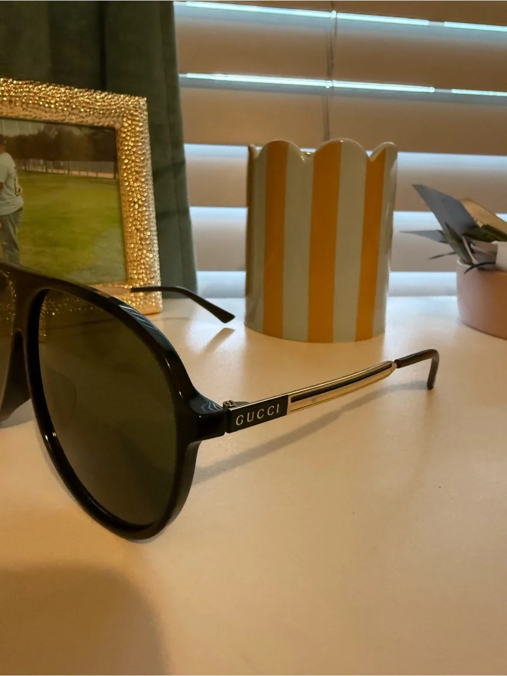Gucci Black Aviator Sunglasses